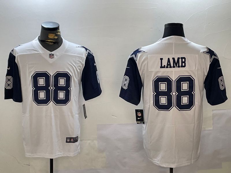 Men Dallas Cowboys #88 Lamb White 2024 Nike Limited NFL Jersey style 1